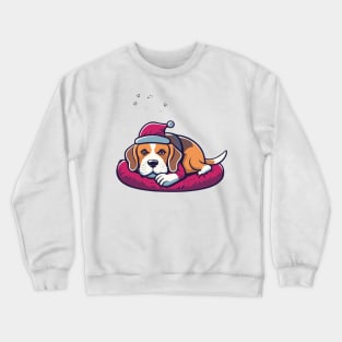 Beagle Dog On A Bed Christmas Crewneck Sweatshirt